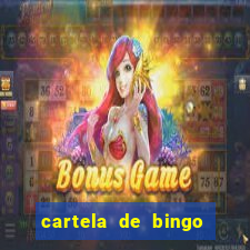 cartela de bingo cha de bebe