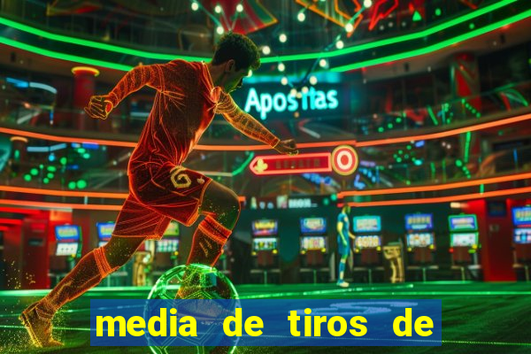 media de tiros de meta por jogo